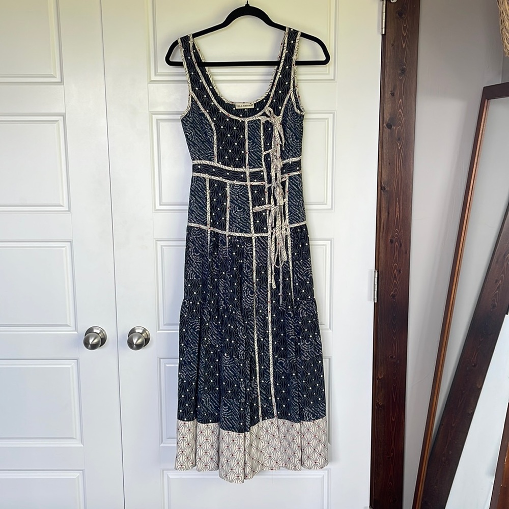 Ulla Johnson Keira Dress - Navy and White silk dress
